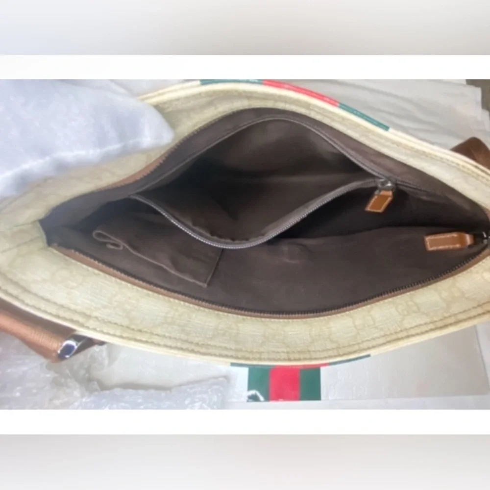 GUCCI ❤️❤️ SHERRY/WEB LINE CROSSBODY RARE - Picture 8 of 15